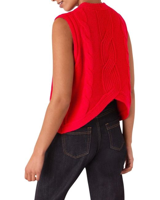 Whistles Red Cable Detail Knitted Tank