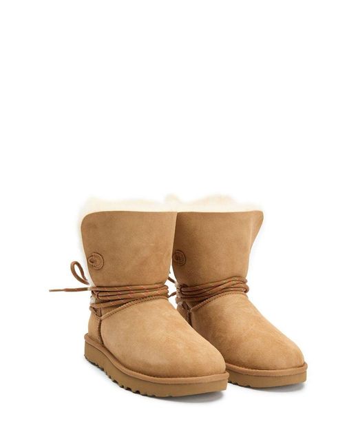Ugg White Bailey Tie Boots
