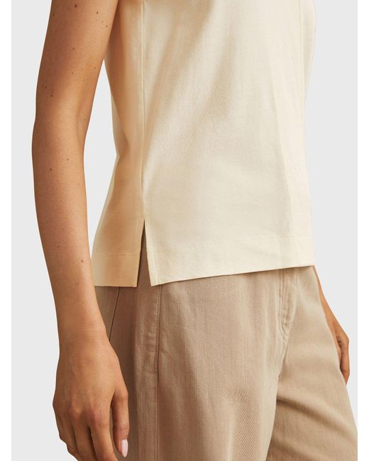 Reiss White Mira V-Neck Shell Top