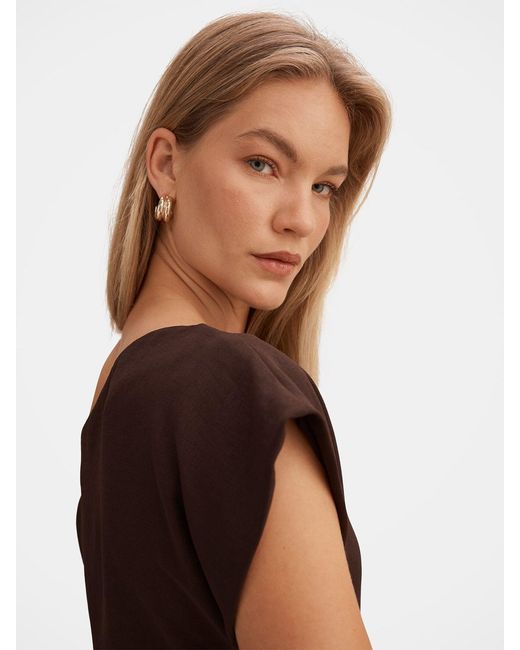 Forever New Brown Danielle Asymmetrical Mini Dress
