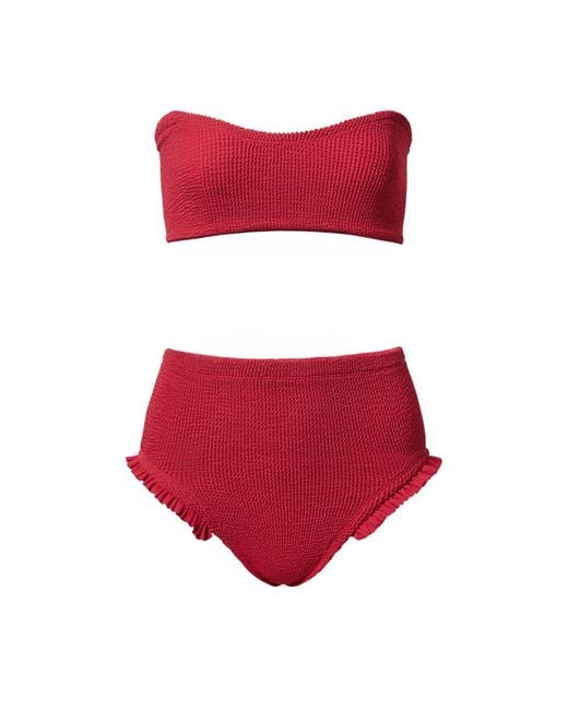 Hunza G Red Women's Osiris Frill Bikini Bikini Set
