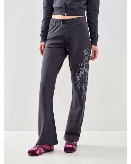 Ed Hardy Blue Love Is Mystery Flared Joggers