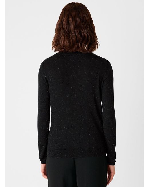 Whistles Black Annie Sparkle Crew Neck Jumper
