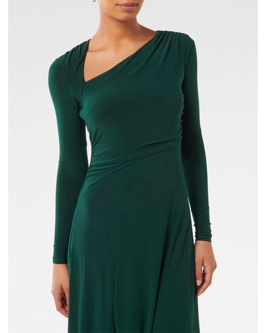 Forever New Green Women's Sawyer Asymmetrical Drape Dress