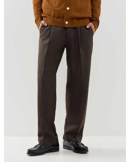 SELECTED Black Finn Flex Loose-Fit Trousers for men