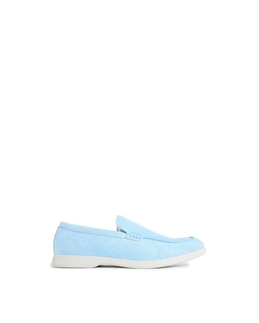 V.Gan Blue Cashew Vegan Suede Microfibre Loafers for men