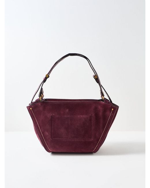 Gianni Chiarini Purple Bloom Suede Tote Bag