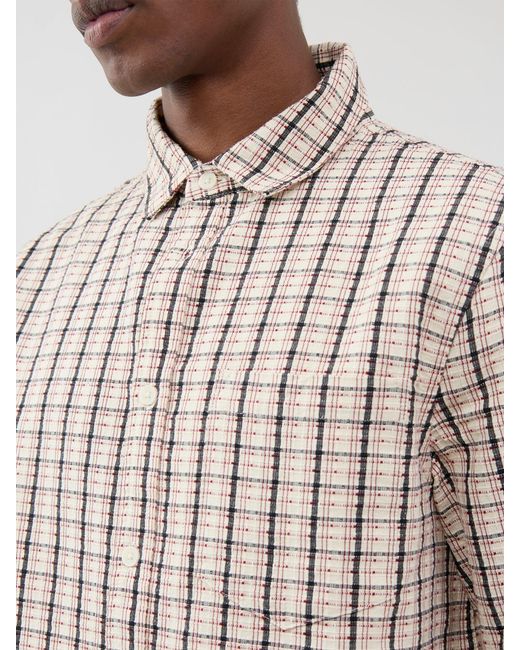 Wax London White Shelly Dobby Check Long-Sleeved Shirt for men