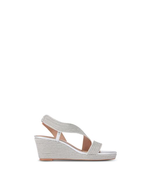 Carvela Kurt Geiger White Gala Wedge Jewel 70