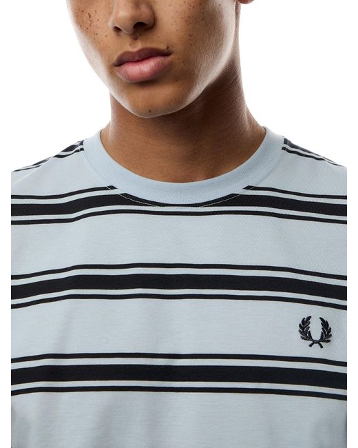 Fred Perry Blue Fine Stripe T-Shirt for men