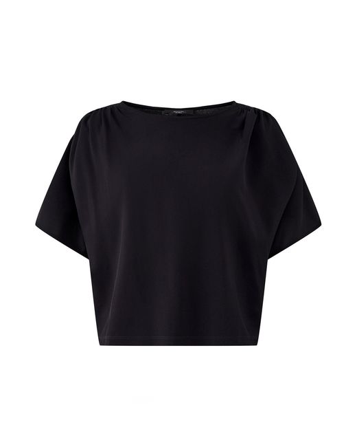 Weekend by Maxmara Blue Giostra Draped Short Sleeve Top