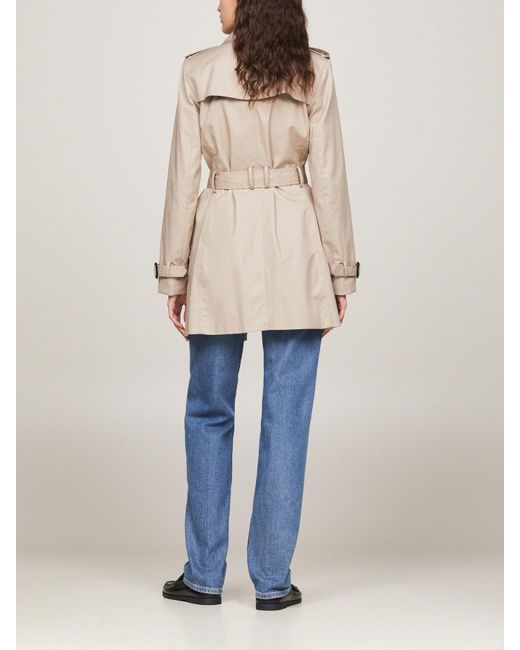 Tommy Hilfiger Natural Single Breasted Trench Coat