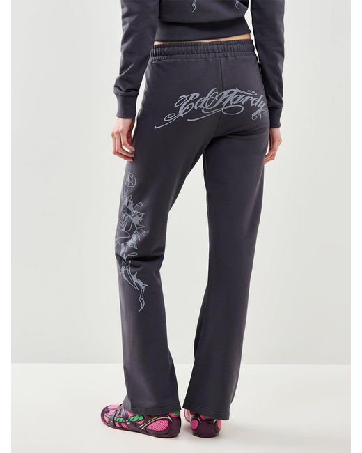 Ed Hardy Blue Love Is Mystery Flared Joggers