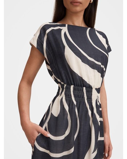 Forever New Blue Callie Elastic Waist Midi Dress