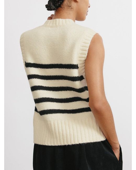 Albaray Natural Stripe Button Tank