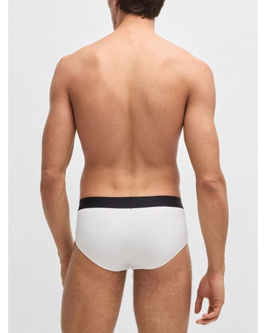 Boss Black Three-Pack Of Stretch- Briefs With Logo for men