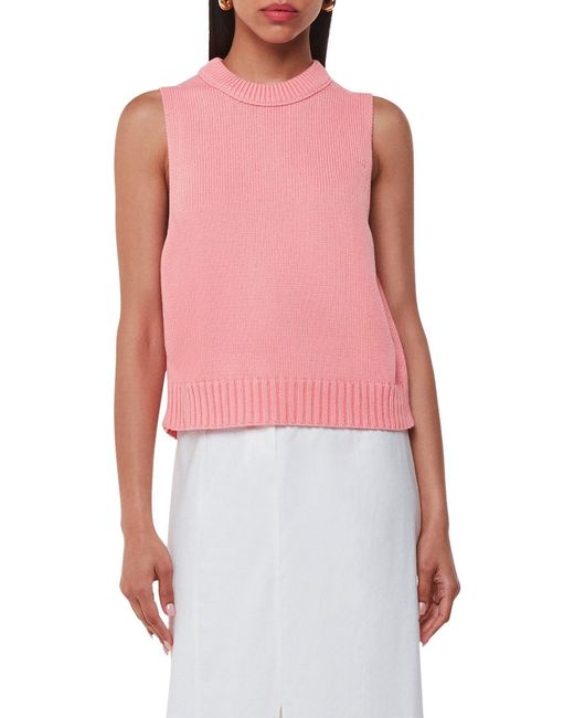 Whistles Pink Women's Indie Rib Detail Tank