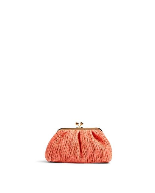 Anna Cecere Pink Women's Top Clip Small Clutch With Chain Strap