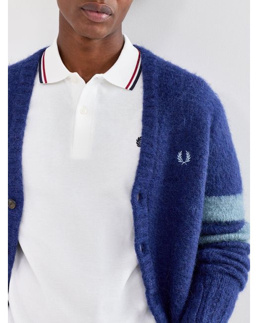 Fred Perry White Twin Tipped Shirt for men