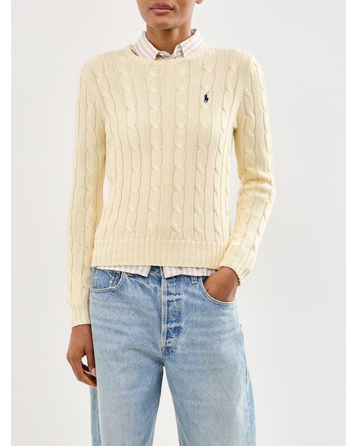 Polo Ralph Lauren White Julianna Crew Neck Jumper