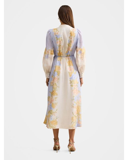Forever New White Christina Printed Midi Dress