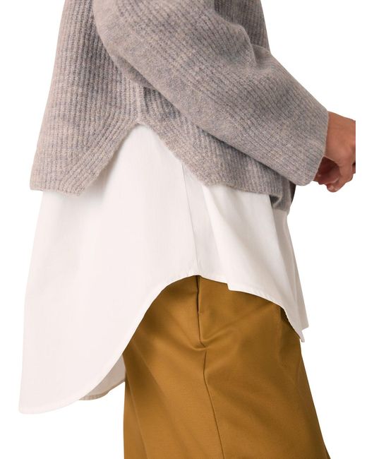 Whistles Natural Aria Mix Crew Knit