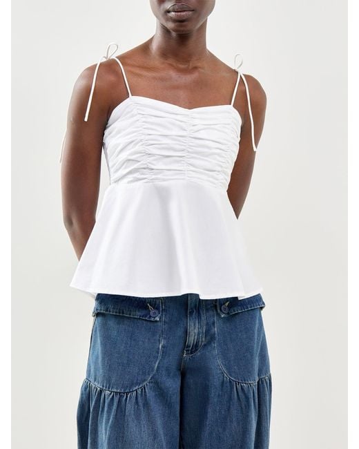 SELECTED White Delia Strap Top