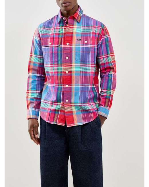 Polo Ralph Lauren White Plaid Oxford Shirt for men