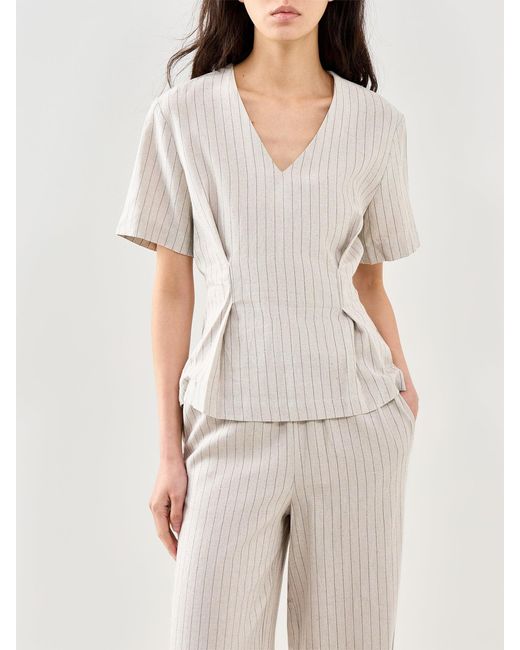SELECTED White Mariam Stripe Top Multi