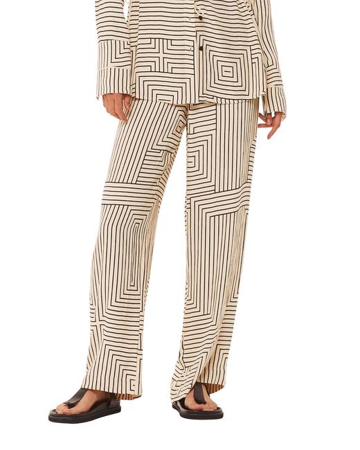 Whistles Natural Women's Angled Stripe Trouser