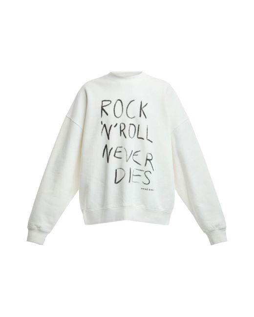 Anine Bing White Women's Miles Sweatshirt Rock N Roll