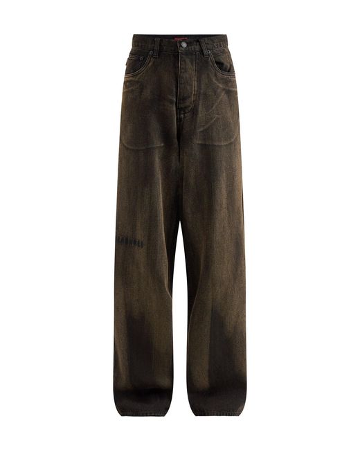 Pleasures Black Oil Baggy Jeans for men
