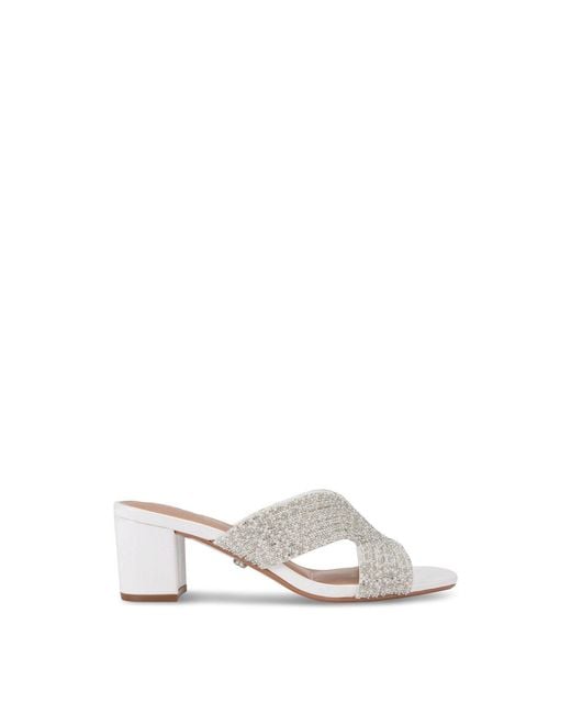 Carvela Kurt Geiger White Paparazzi Pearl Block Low