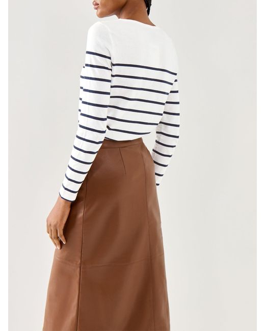 Barbour White Bradley Top Cloud Strpe
