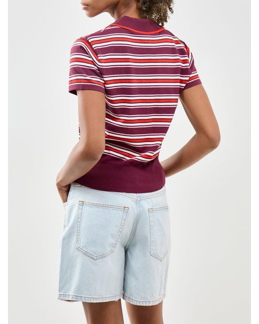 Nobody's Child Red Waisted Polo Knit Top, Viscose