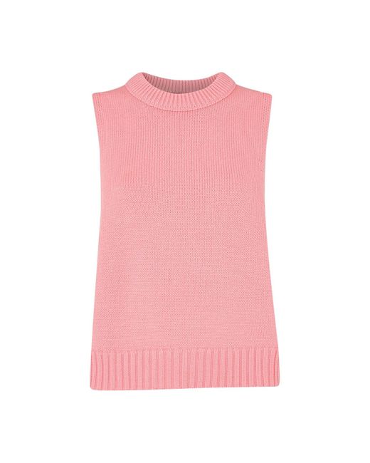 Whistles Pink Women's Indie Rib Detail Tank