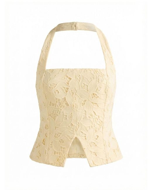 Forever New Natural Sally Lace Halter Neck Top