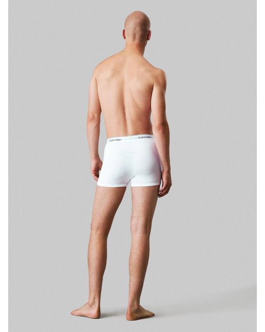 Calvin Klein White 3 Pack Icon Stretch Trunks for men