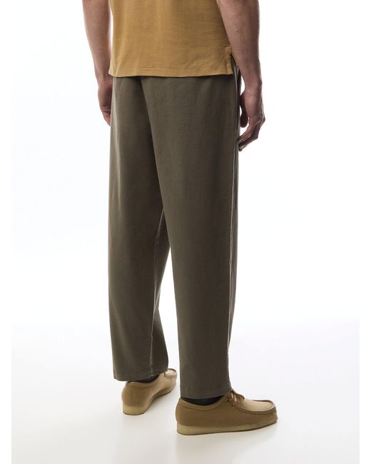Barbour Green Washed Stretch Twill Relaxed Fit Trousers for men