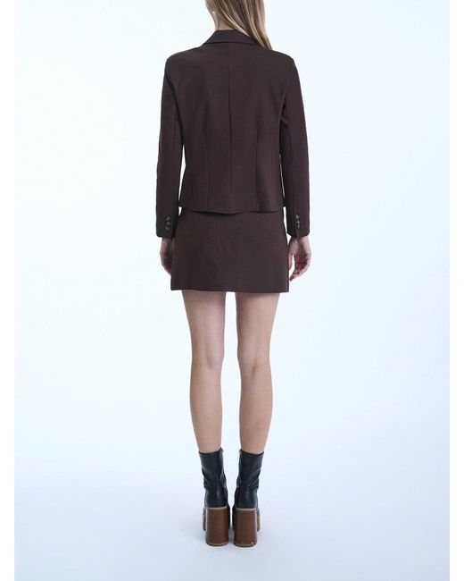 James Lakeland Brown Pin Tuck Button Skirt