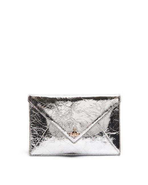 Vivienne Westwood Gray Women's Envelope Clutch Bag