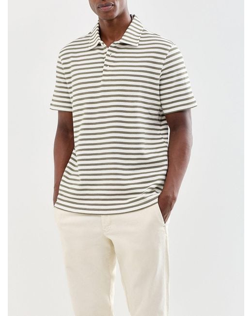 Barbour White Farlam Striped Tailored Polo Shirt Multi for men