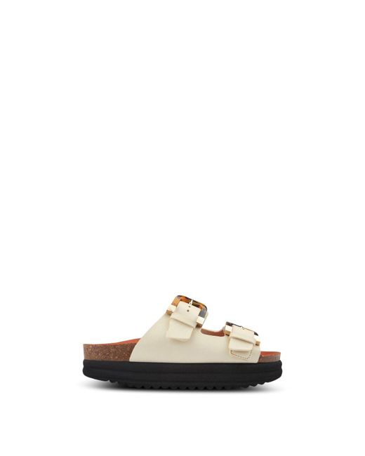 V.Gan White Vegan Plum Footbed Tortoiseshell Sandals