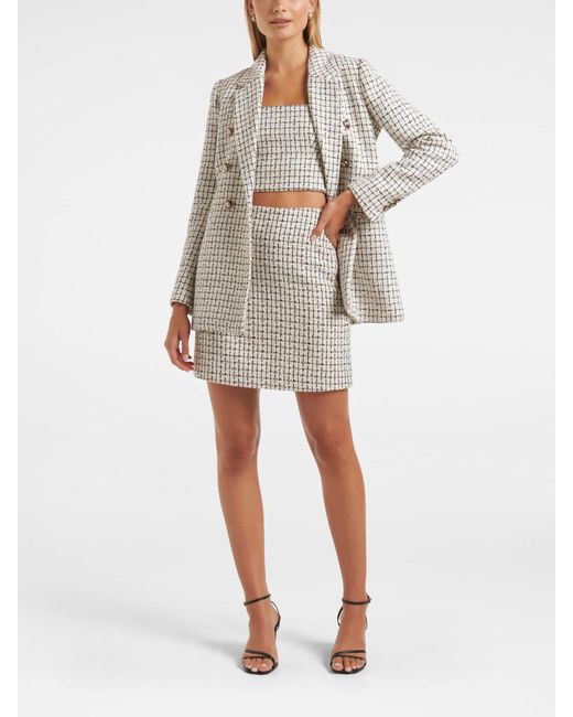 Forever New White Women's Pearl Boucle Jacket
