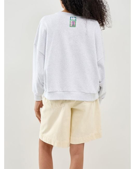 ONLY White Deborah Crew Neck Sweatshirt