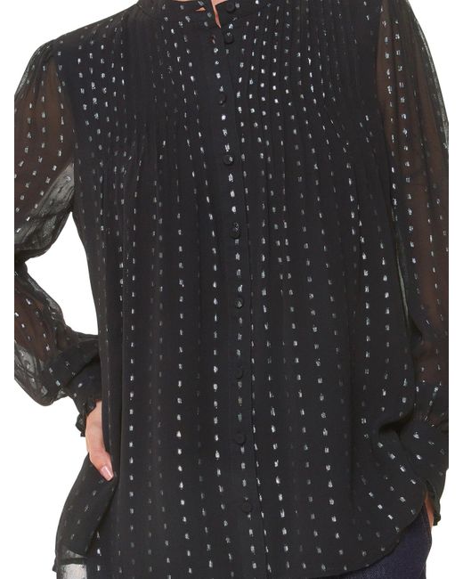 Whistles Black Women's Metallic Stripe Shirt