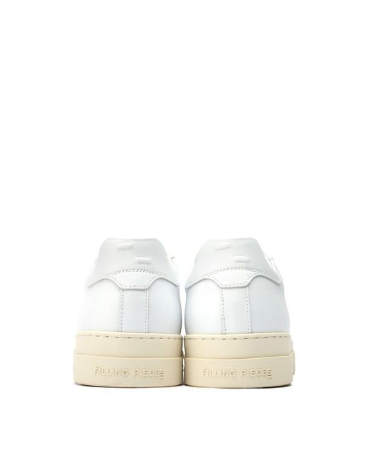 Filling Pieces White Tiebreak Core Trainers, Leather for men
