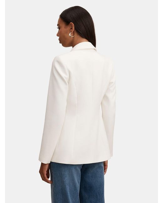 Forever New White Trixie Button Blazer
