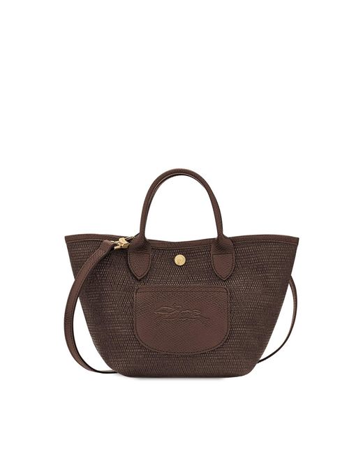 Longchamp Brown Le Panier Pliage Basket Bag Small