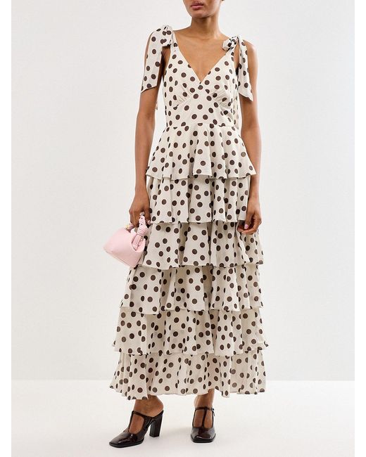 Pretty Lavish White Fiore Tie Ruffle Maxi Dress